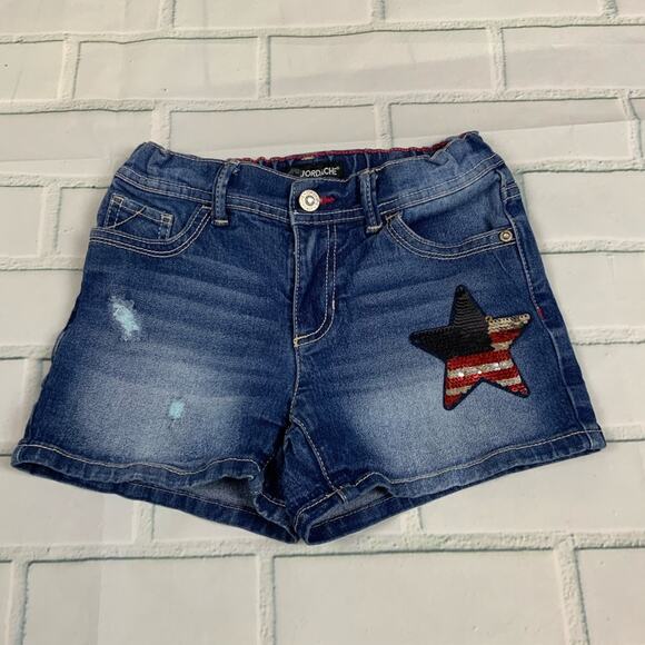 Jordache Patriotic Denim Shorts Medium Wash 10 G - Picture 2 of 6